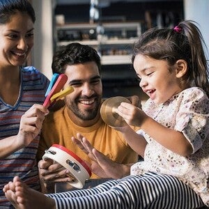 Happy family playing together 